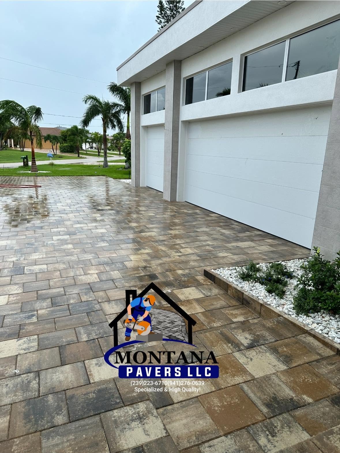 Brick paver driveway