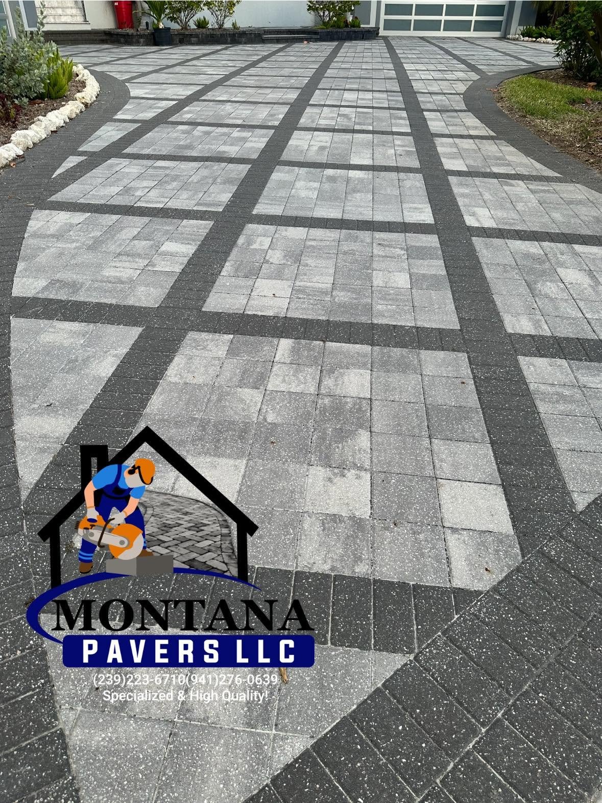 Brick paver driveway installation
