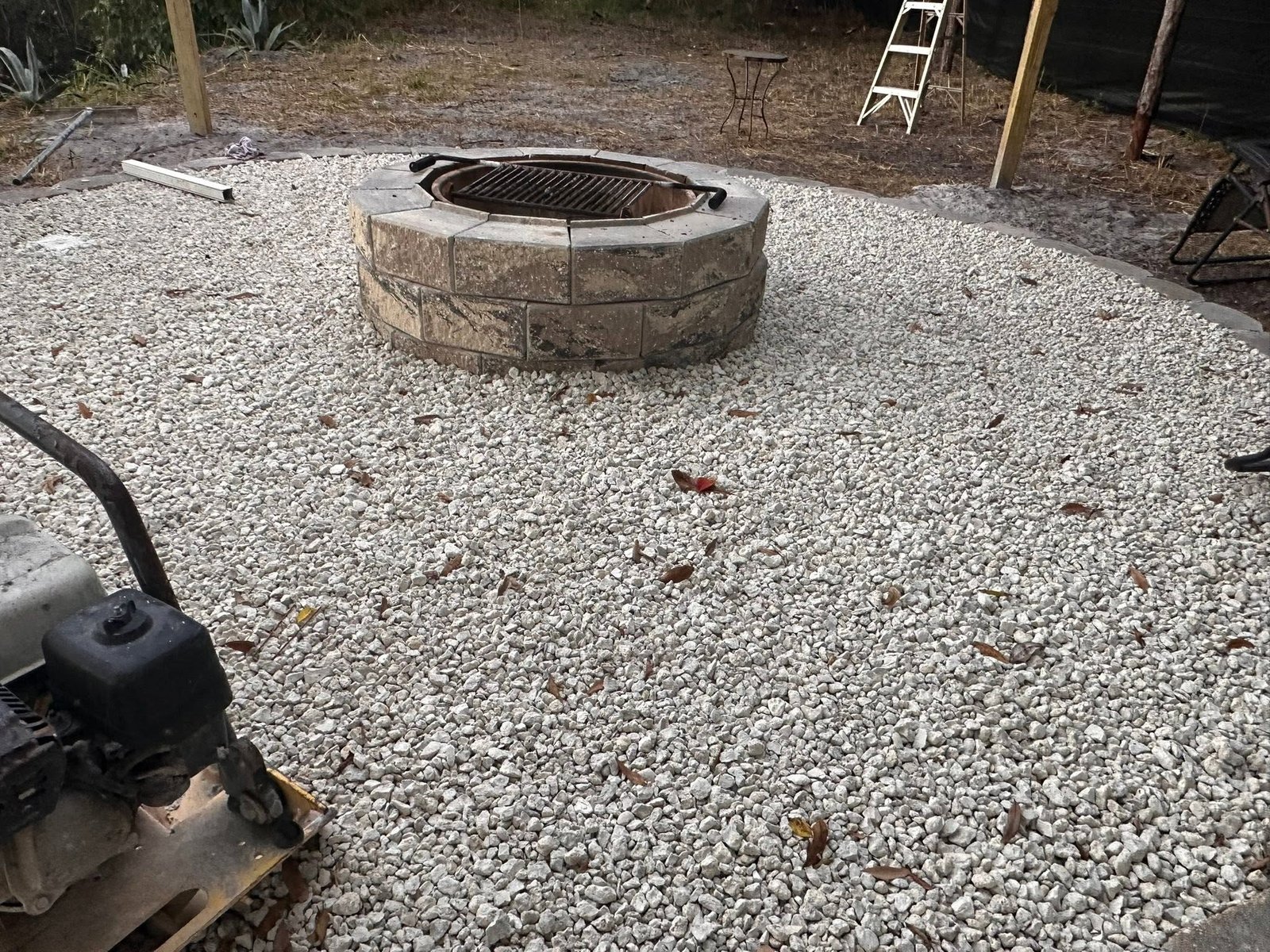 Custom fire pit and pergola installation