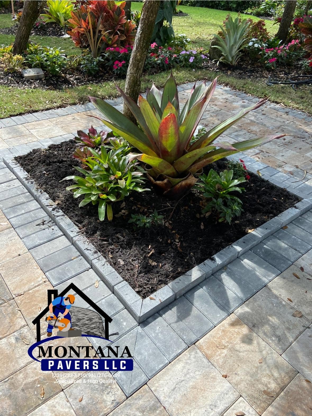 Custom paver design installation