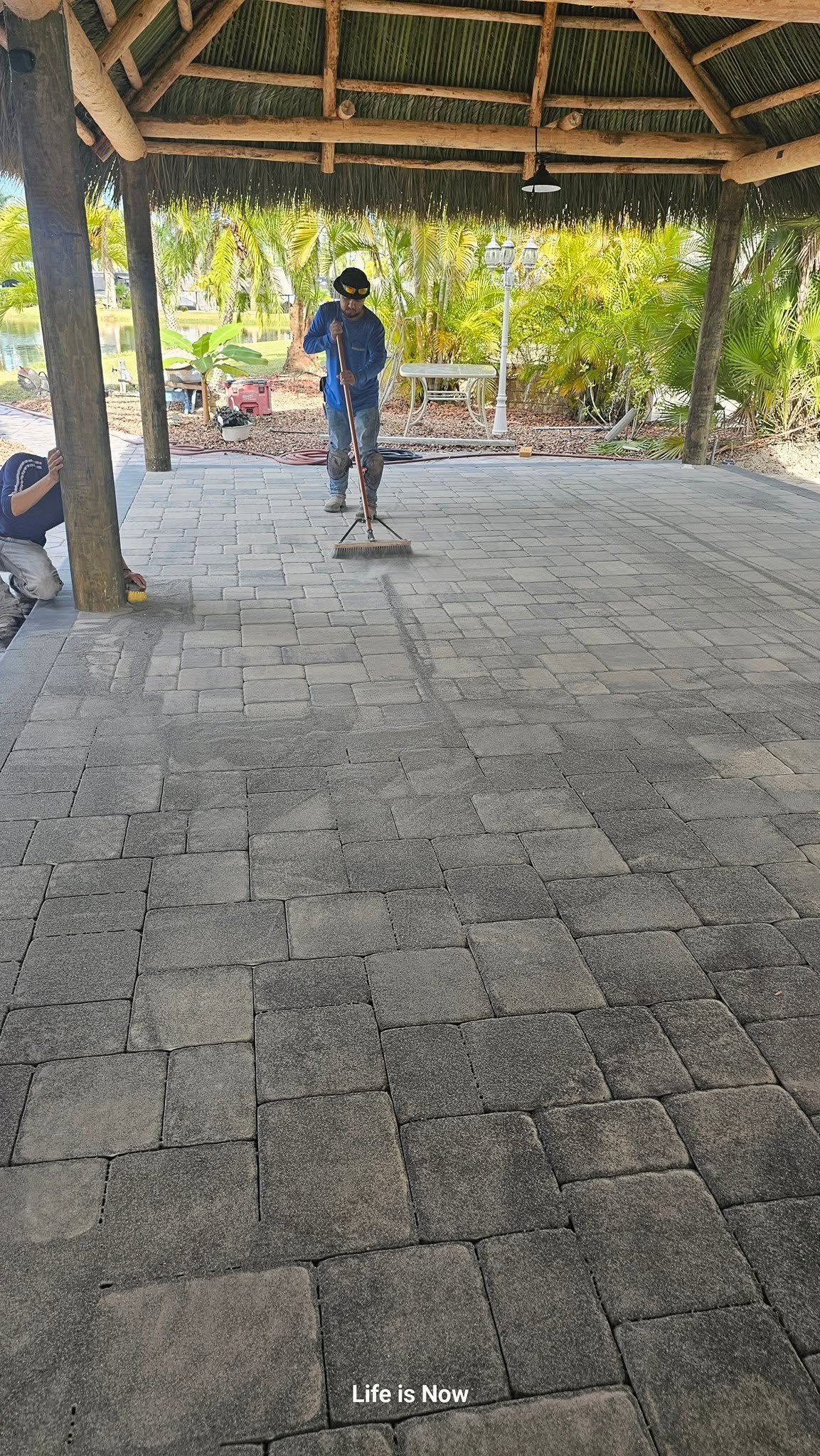 Completed paver work