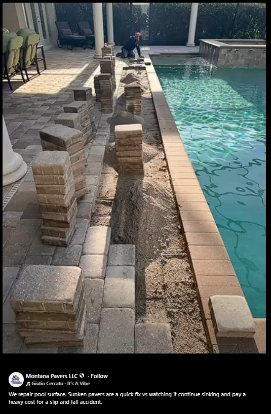 Pool deck remodeling with travertine pavers