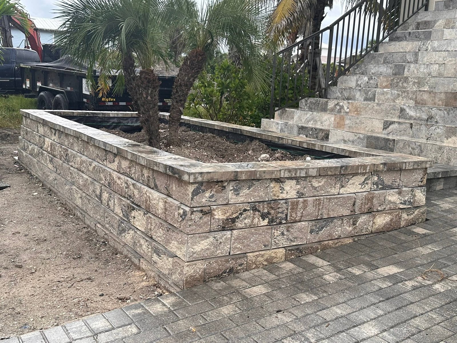 Retaining wall installation
